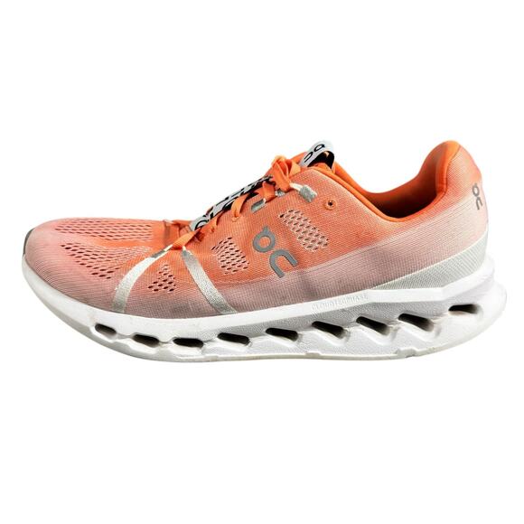 On Cloudsurfer Running Athletic Sneaker Mens 12.5 Flame Orange White Athleisure